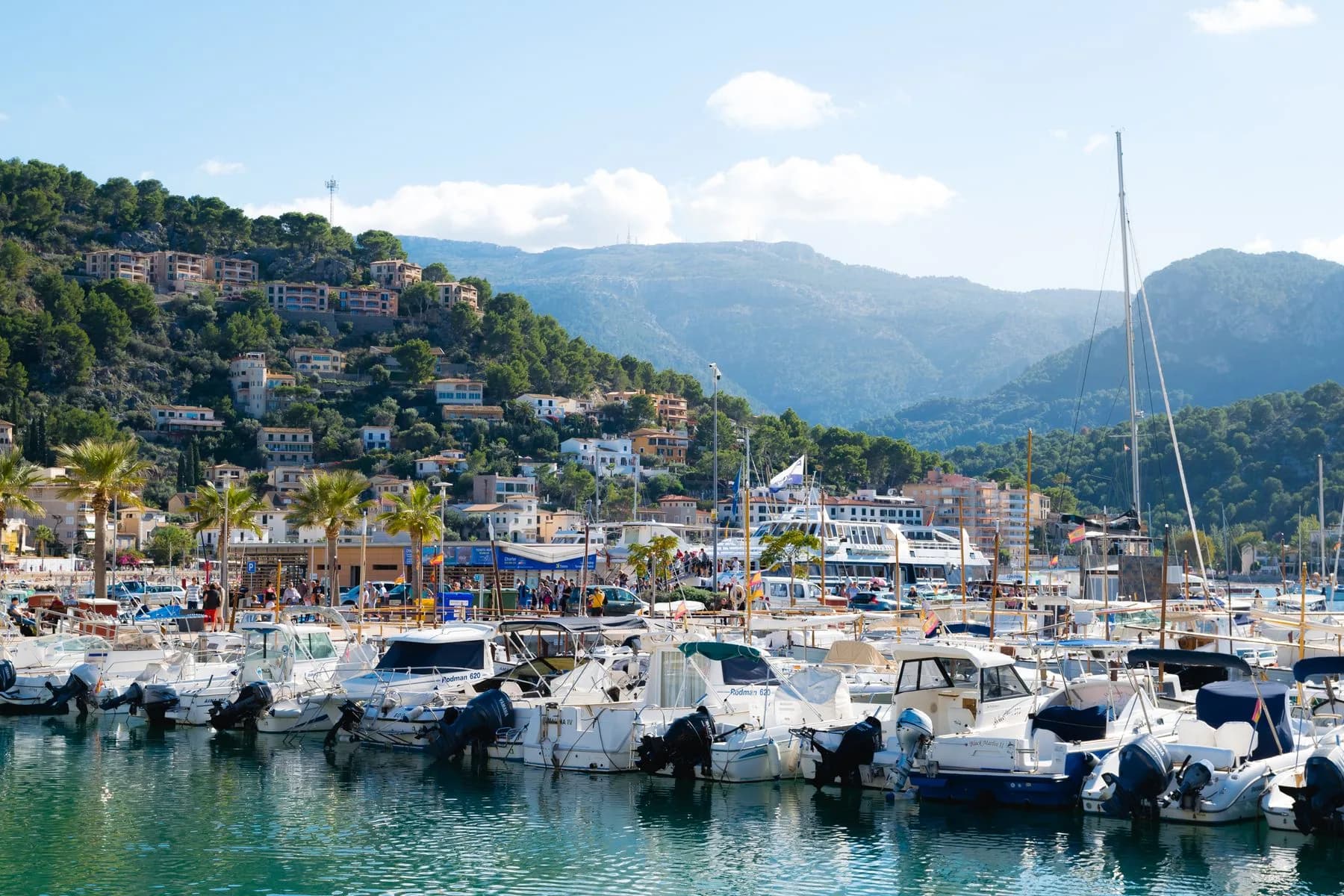 Yachts moored in Port de Sóller, Mallorca